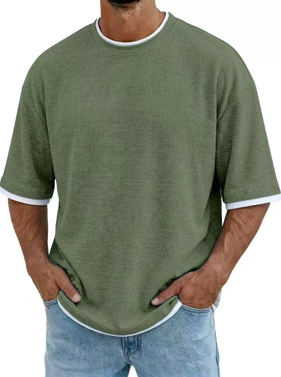 Men's Casual Waffle Knit T-Shirt