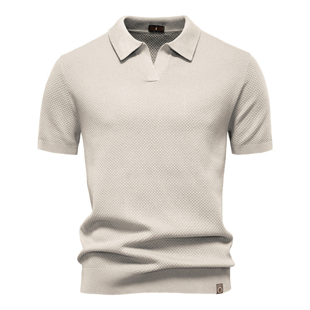 Men's Business Seagull Collar Wool Polo Shirt