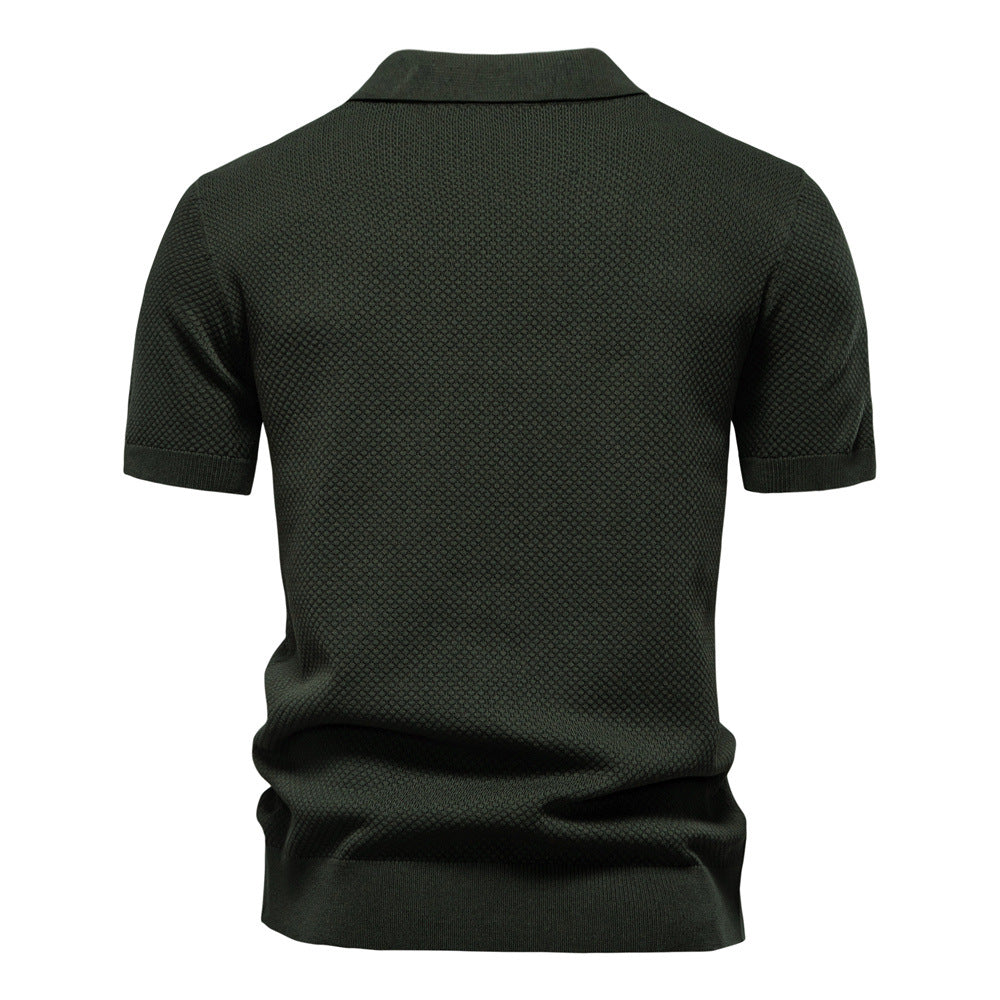 Men's Business Seagull Collar Wool Polo Shirt