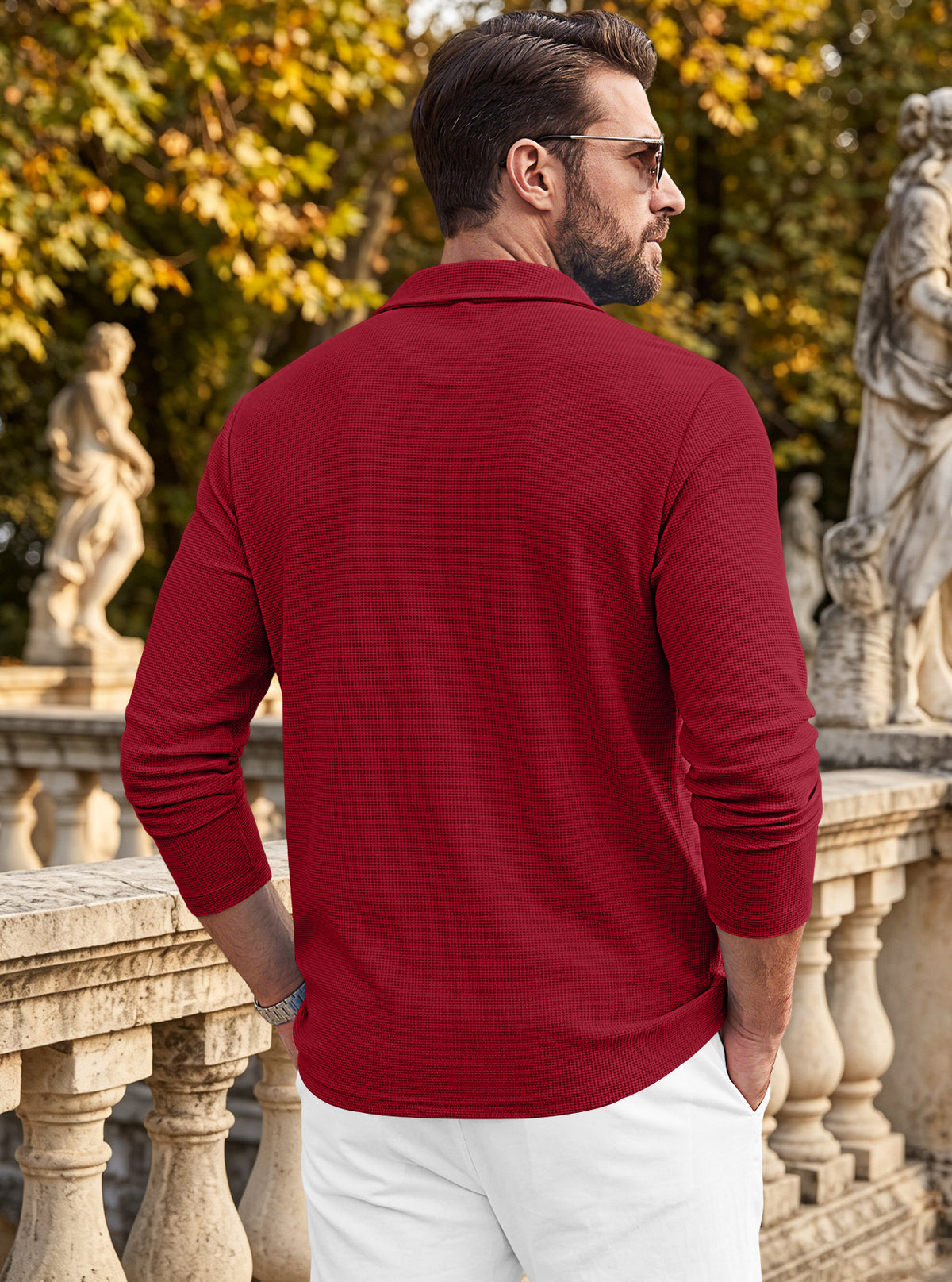 Men's Casual Waffle Knit Blazer Cardigan