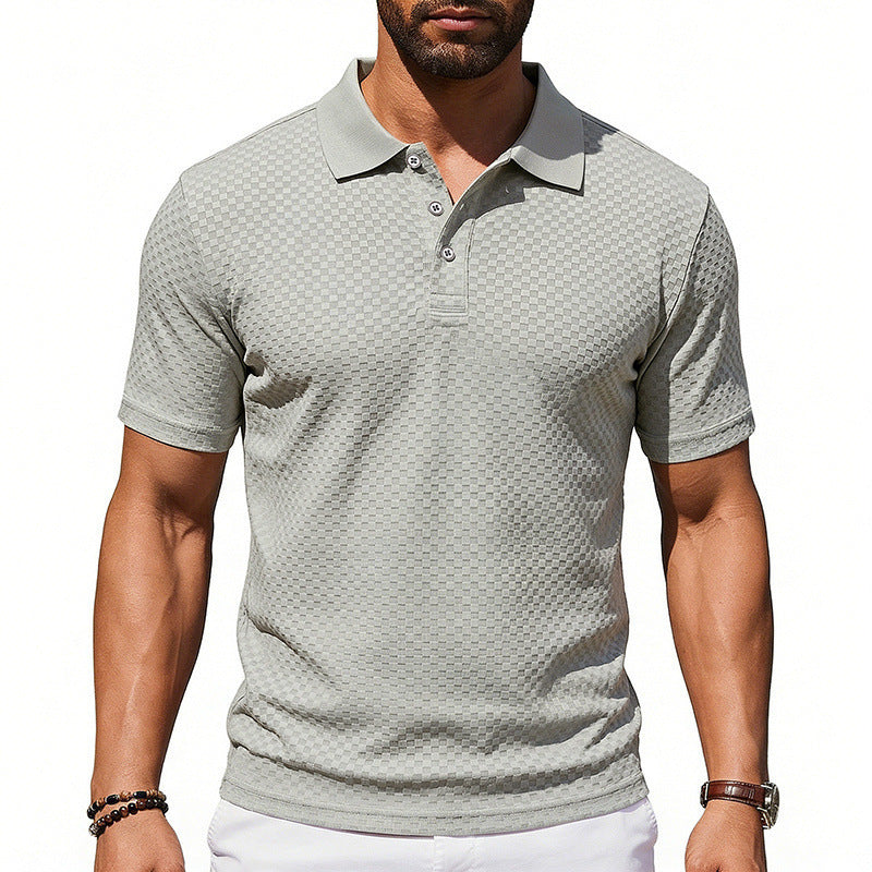 Men's Textured Fashion Polo Shirt