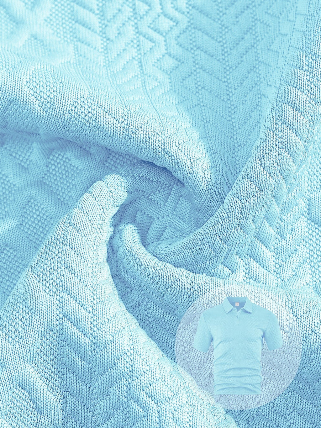 Textured Jacquard Polo Shirt and Shorts 2 Piece Set