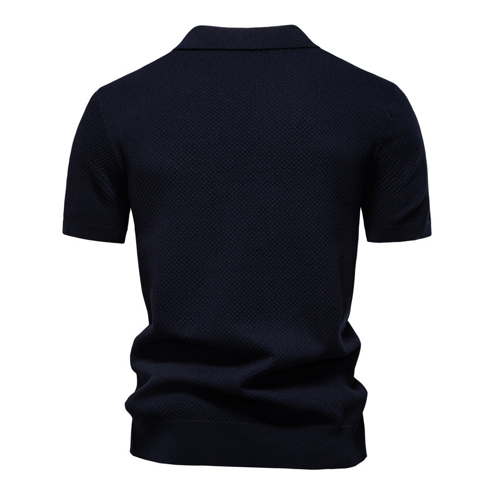 Men's Business Seagull Collar Wool Polo Shirt