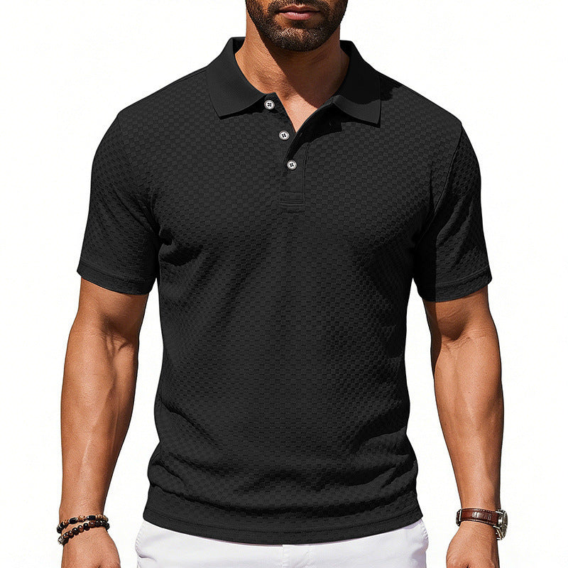 Men's Textured Fashion Polo Shirt